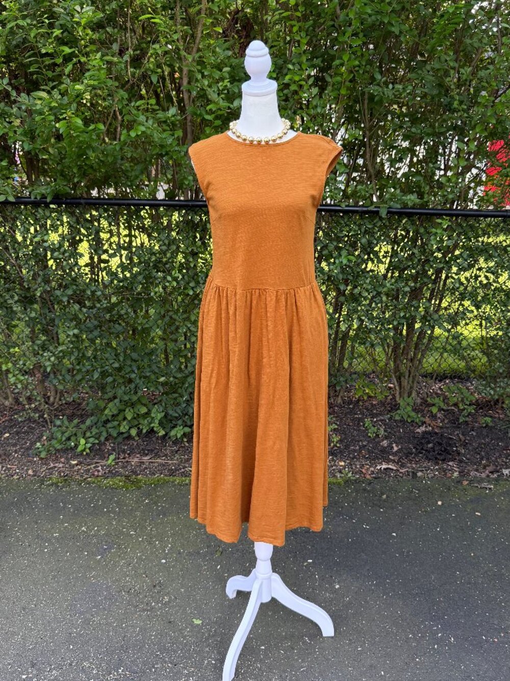Mod Ref Drop-Waist Midi Dress 100% Slub Cotton